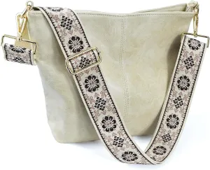 Hobo BagsLeather Crossbody Bag Guitar Strap Shoulder Purses with Zipper Handbags for Women Well made