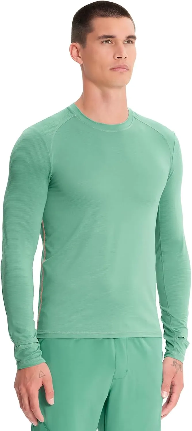 Infinity Cherokee Men's Long Sleeve Underscrub Round Neck Top with Long Sleeves, Contrast Stitching On Side Seams IN608