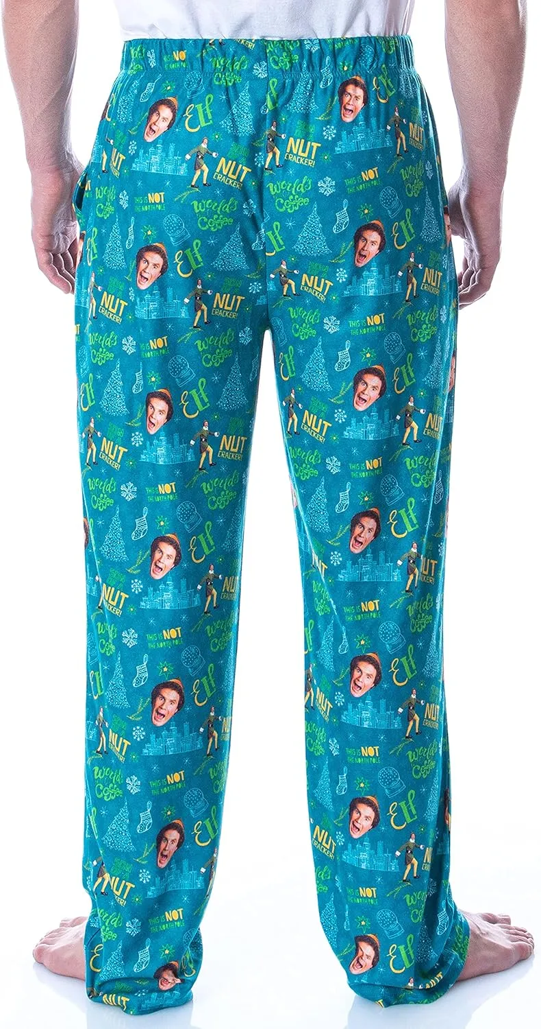 INTIMO Elf The Movie Men's Son Of A Nut Cracker Allover Holiday Christmas Film Loungewear Pajama Pants