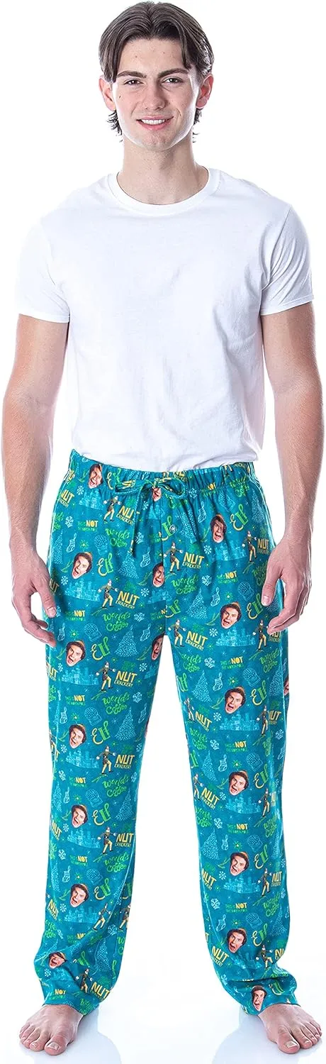 INTIMO Elf The Movie Men's Son Of A Nut Cracker Allover Holiday Christmas Film Loungewear Pajama Pants