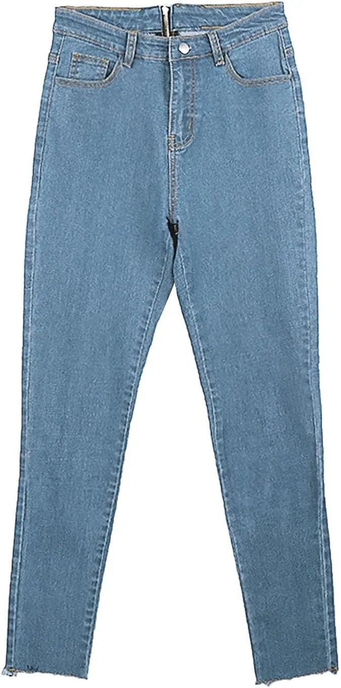 Jeans for Women Back Zip Jeans Women Skinny Stretch Denim Pencil Pants High Waist Trouser Pants for Women