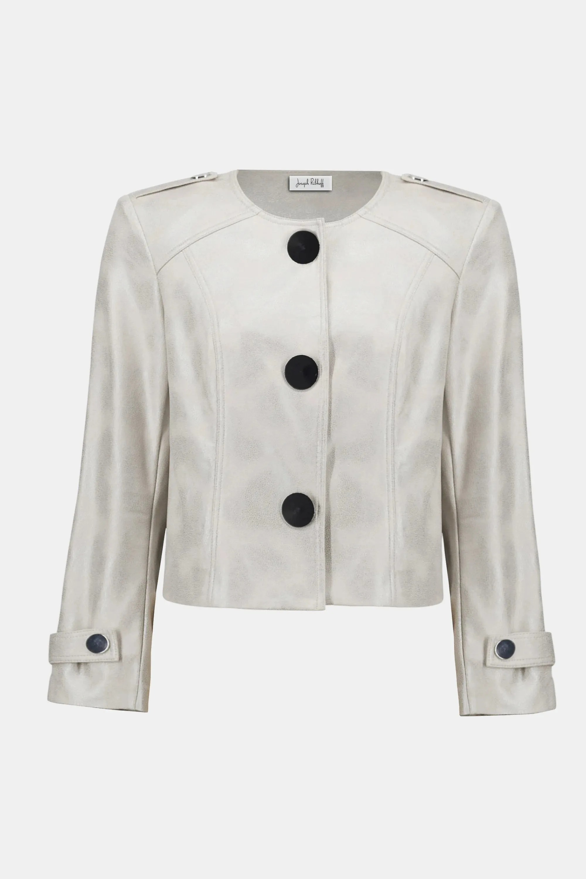 Joseph Ribkoff Moonstone Foiled Faux Suede Boxy Jacket