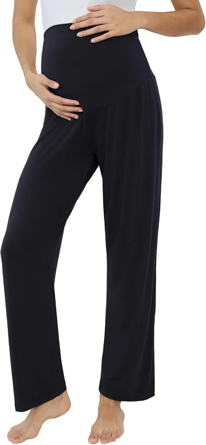 Joyaria Womens Maternity/Pregnancy Sweatpants Long Yoga/Pajama/Lounge Pants Over The Belly