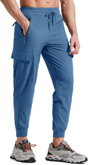 Libin Men's Lightweight Joggers Quick Dry Cargo Hiking Pants Track Running Workout Athletic Travel Casual Outdoor