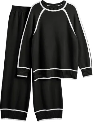 LILLUSORY 2 Piece Knit Lounge Set Womens Matching Sweater Sets