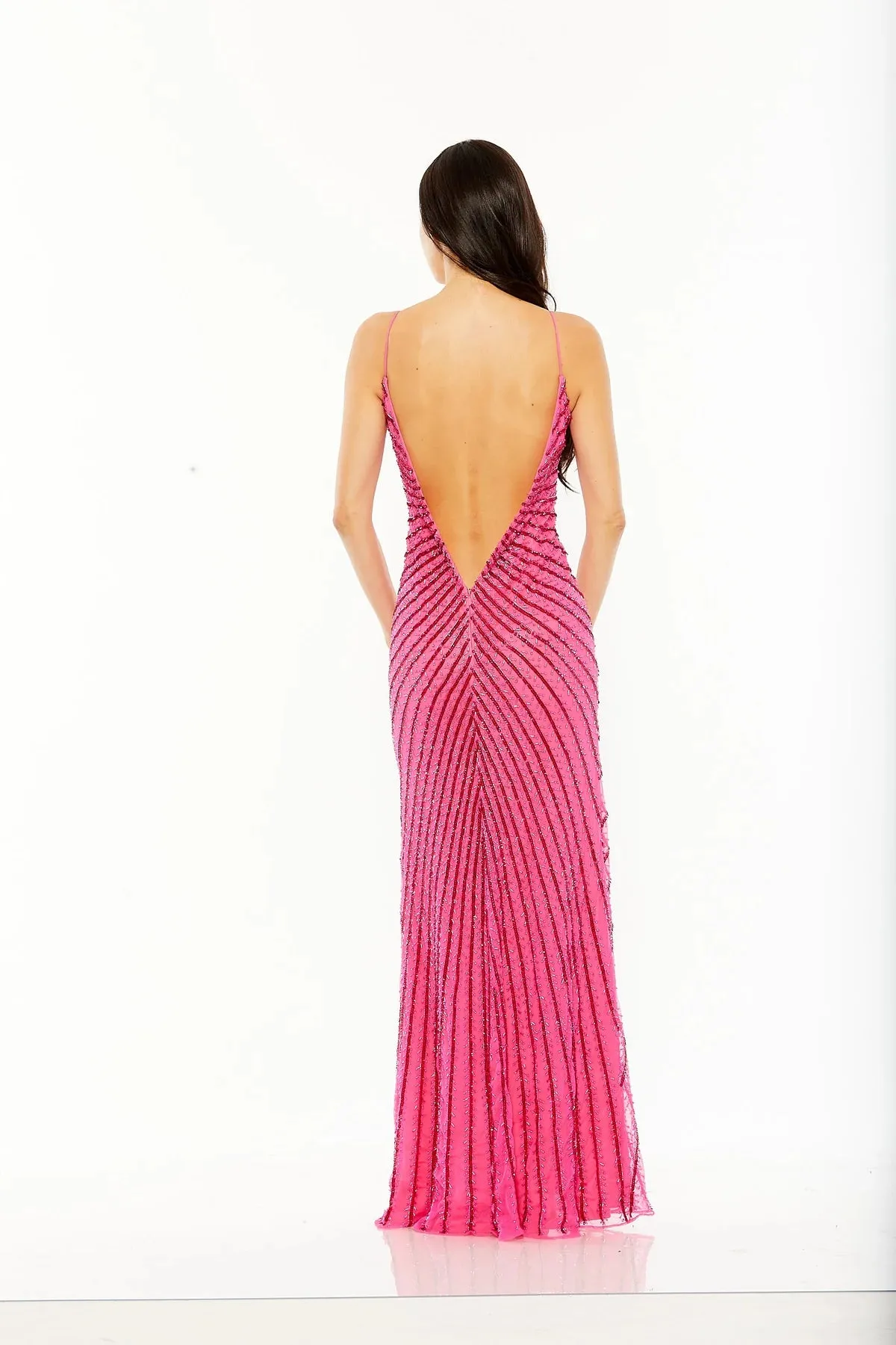Mac Duggal BEADED DETAIL LOW BACK GOWN #93950