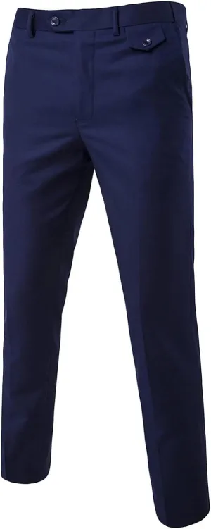 Maiyifu-GJ Men's Casual Business Dress Pants Fashion Slim Fit Suit Pants Stretch Skinny Flat Front Chino Trousers