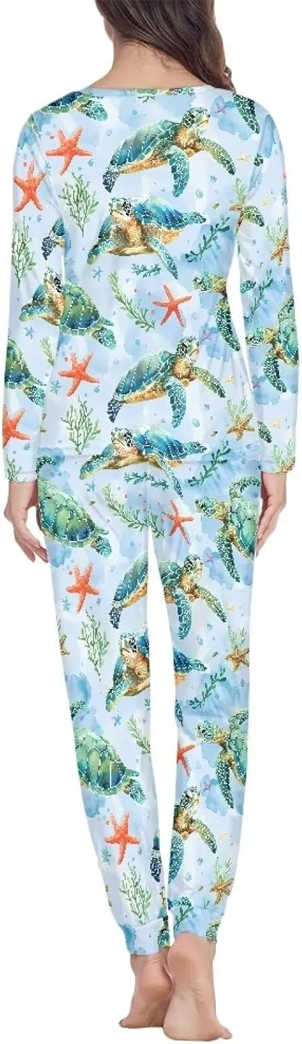 Matching Pajamas for Couples Cute Love Heart Printed Short Sleeve Top & Long Pants Sleepwear Pjs Sets