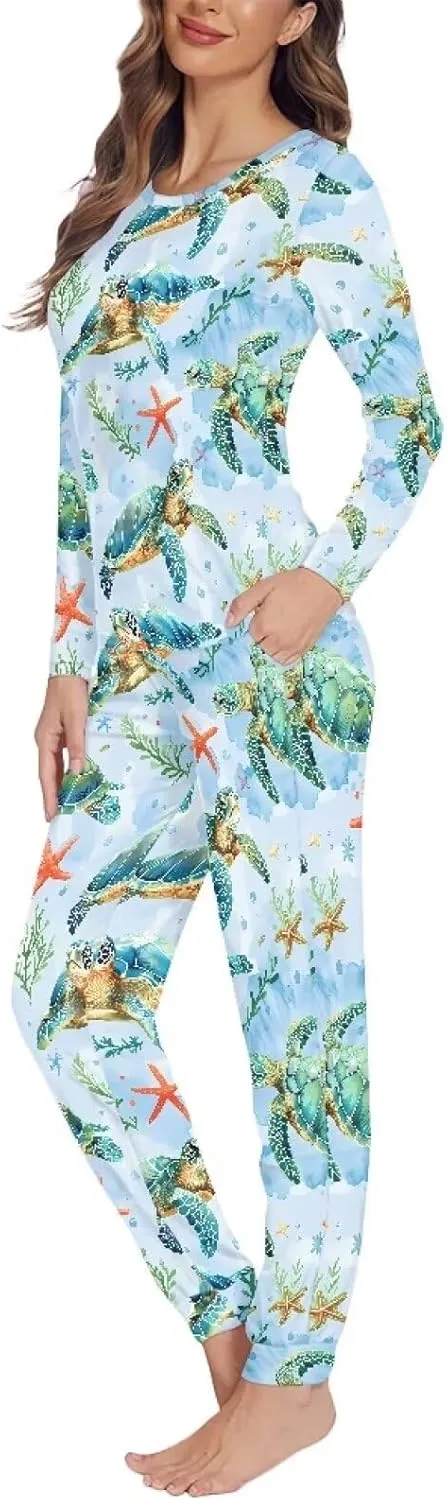 Matching Pajamas for Couples Cute Love Heart Printed Short Sleeve Top & Long Pants Sleepwear Pjs Sets