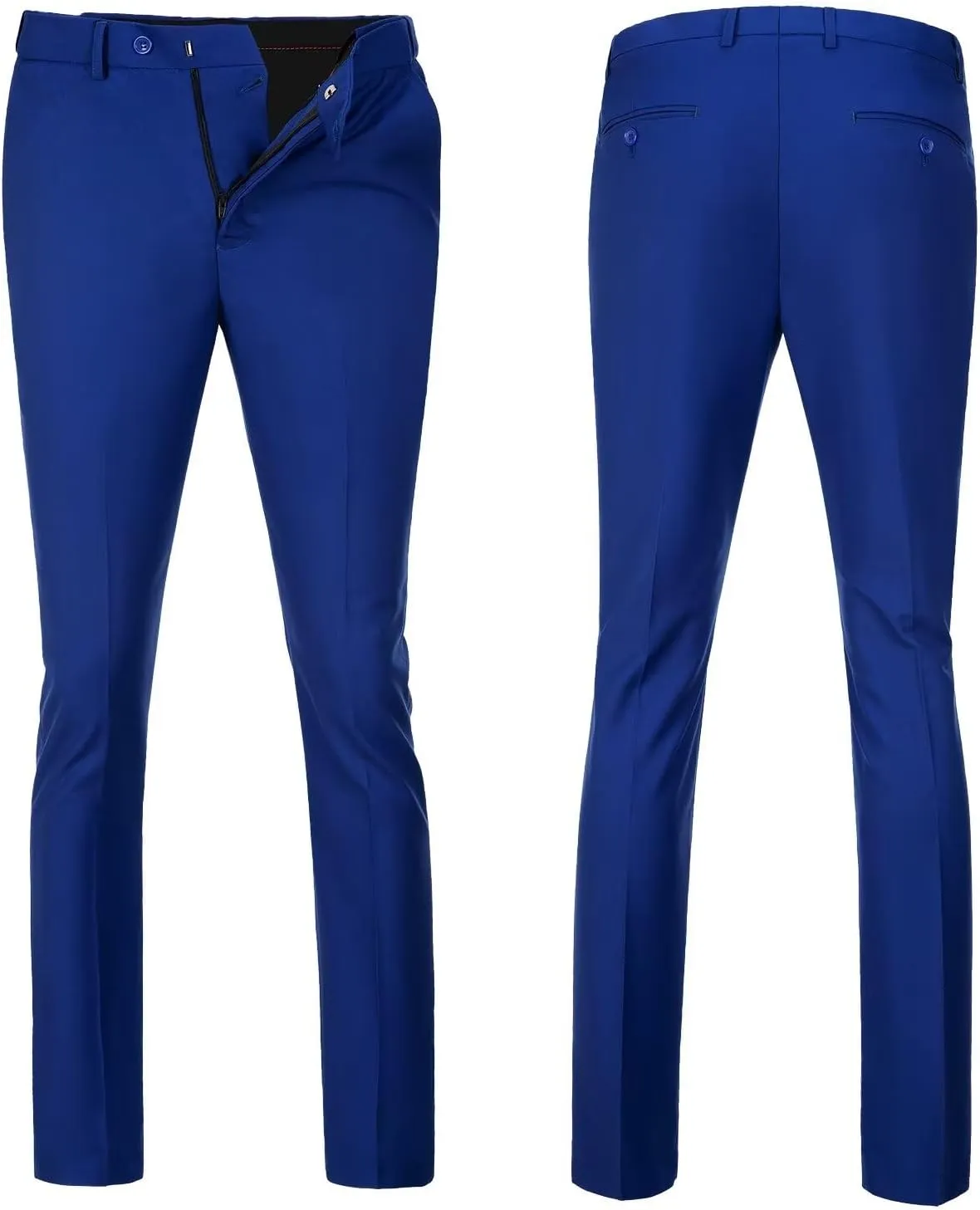 Men 2 Pieces Dress Suit Vest Pant Set Slim Fit Casual Suit Waistcoat