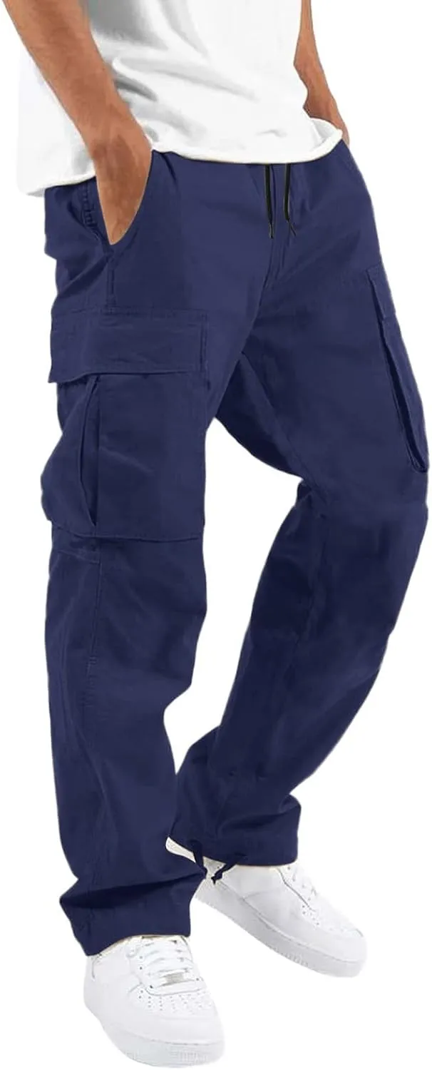 Men' S Linen Pants Casual Twill Chino Lace Up Pants Fashion Lightweight Joggers Baggy Sweatpants Athletic Pants