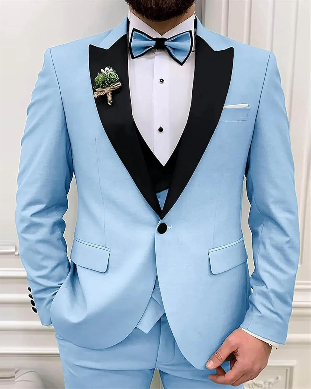 Men Suits Regular Fit 3 Piece Pant Suit Set Wedding Tuxedo Blazer Double Breasted Vest Prom Jacket Mens Formal Suits Outfits