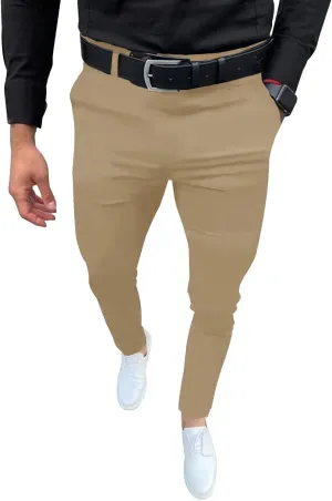 Mens Fashion Slim Fit Dress Pants Casual Business Skinny Stretch Pants Golf Pants
