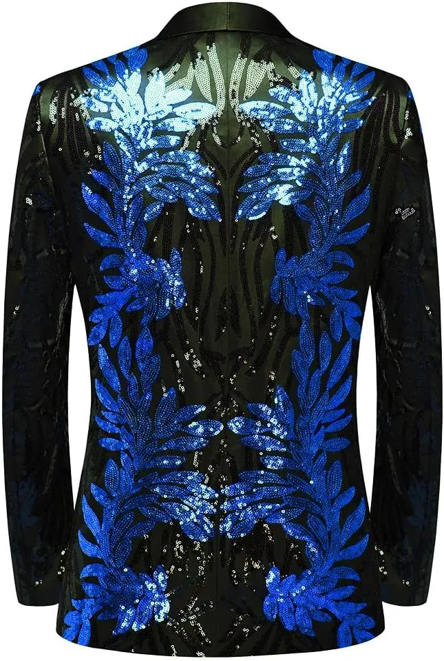 Men's High-end Positioning Sequins Luxury Suits One Button Shawl Lapel Blazer Jacket Pants,Men Tuxedo Suit Set
