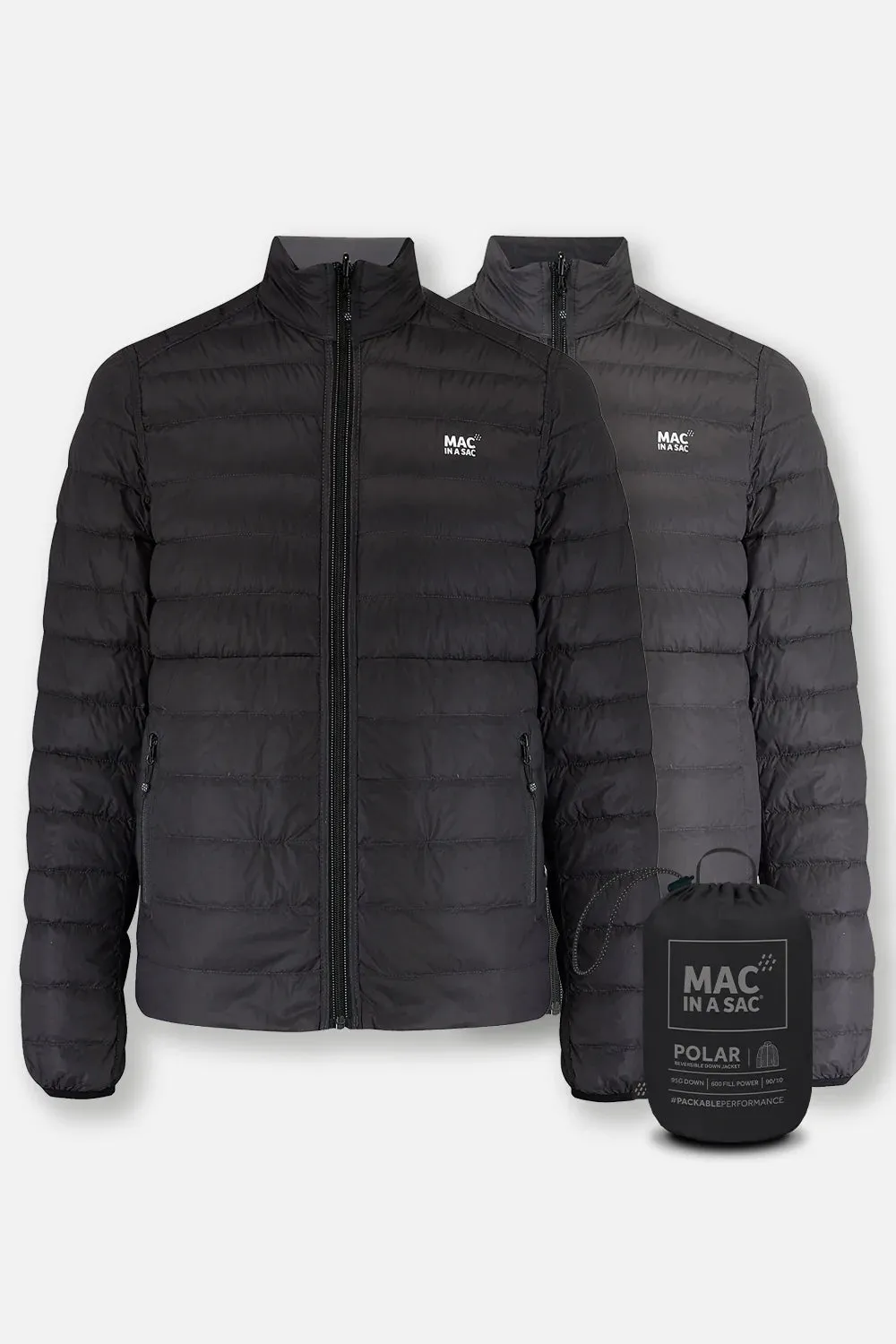 Mens Mac in a Sac Polar Reversible Black/Charcoal