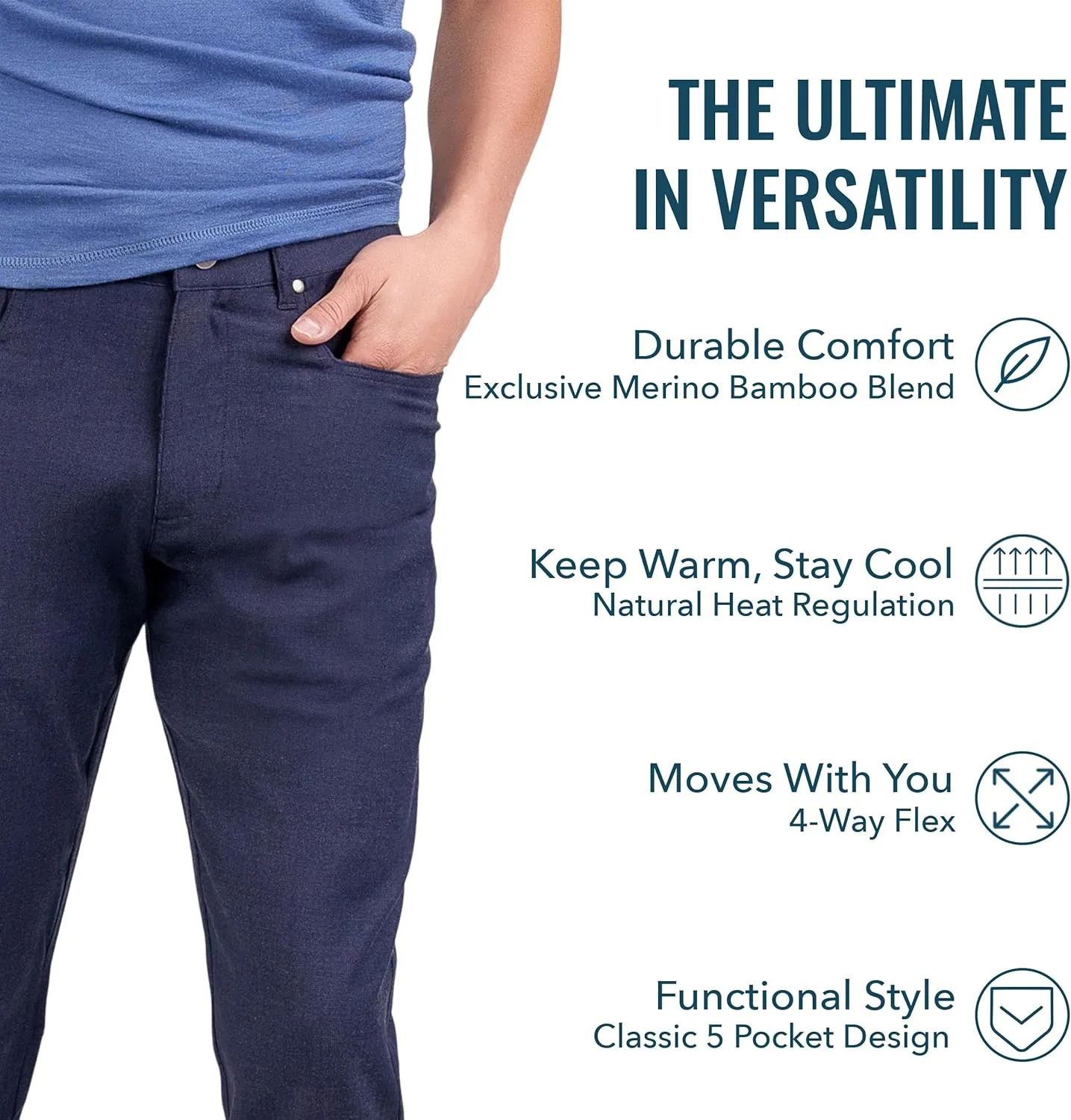 Men's Merino Longhaul Pants by Woolly | Natural Stretch, Stink Free, Seattle Designed