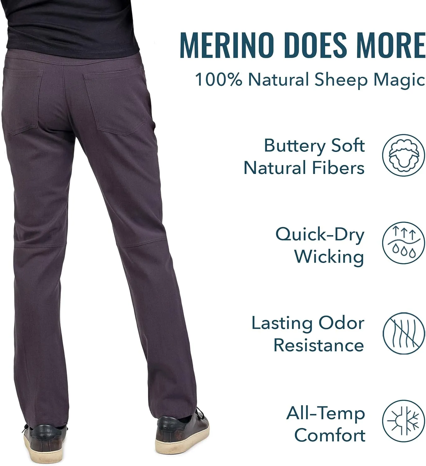 Men's Merino Longhaul Pants by Woolly | Natural Stretch, Stink Free, Seattle Designed