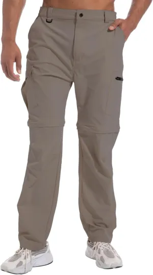 Mens Outdoor Hiking Pants Convertible Lightweight Water Resistant Quick Dry Zip Off Fishing Travel Camping Tactical Pants