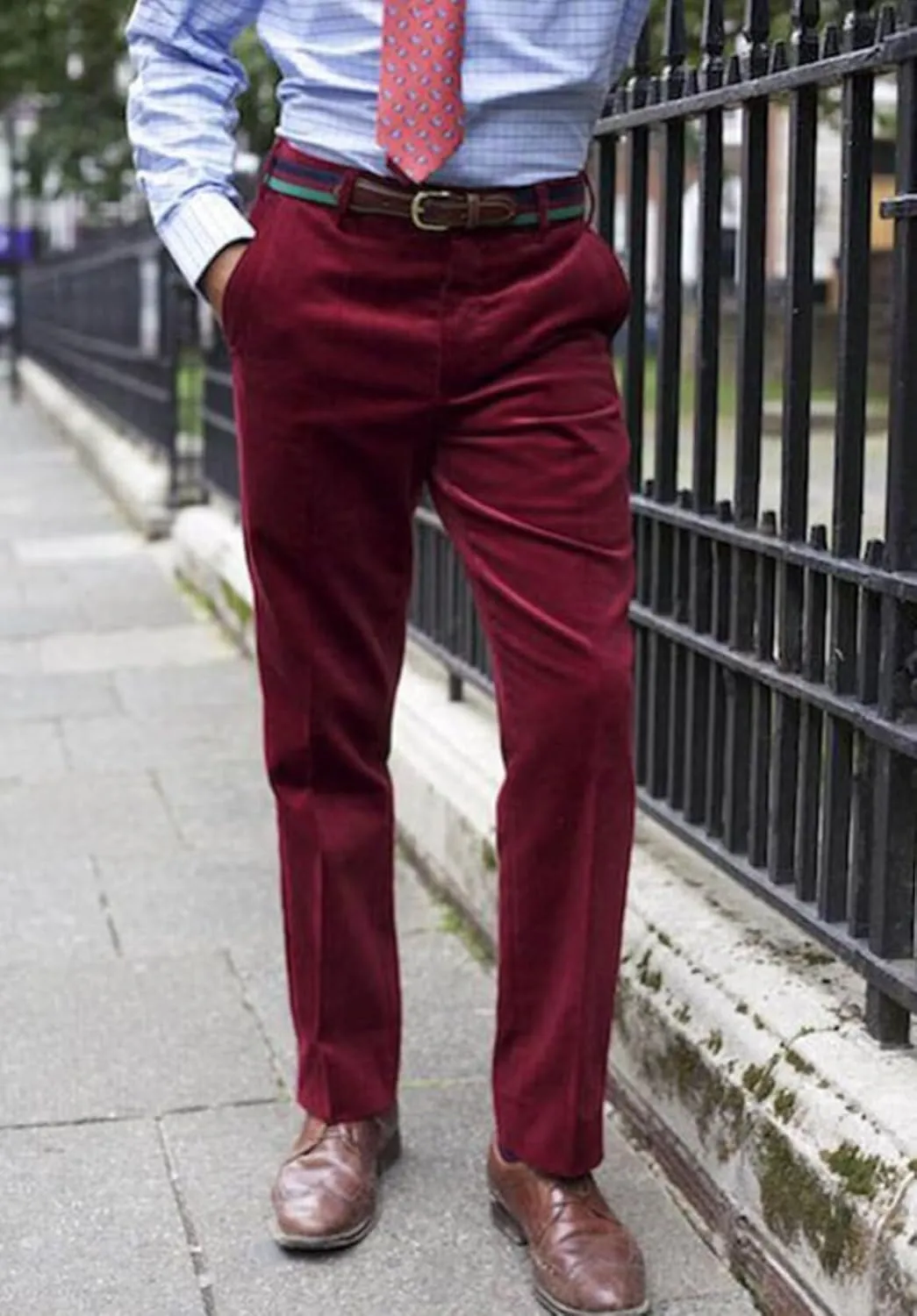 Mens Slim Fit Dress Pants Corduroy Chino Pant