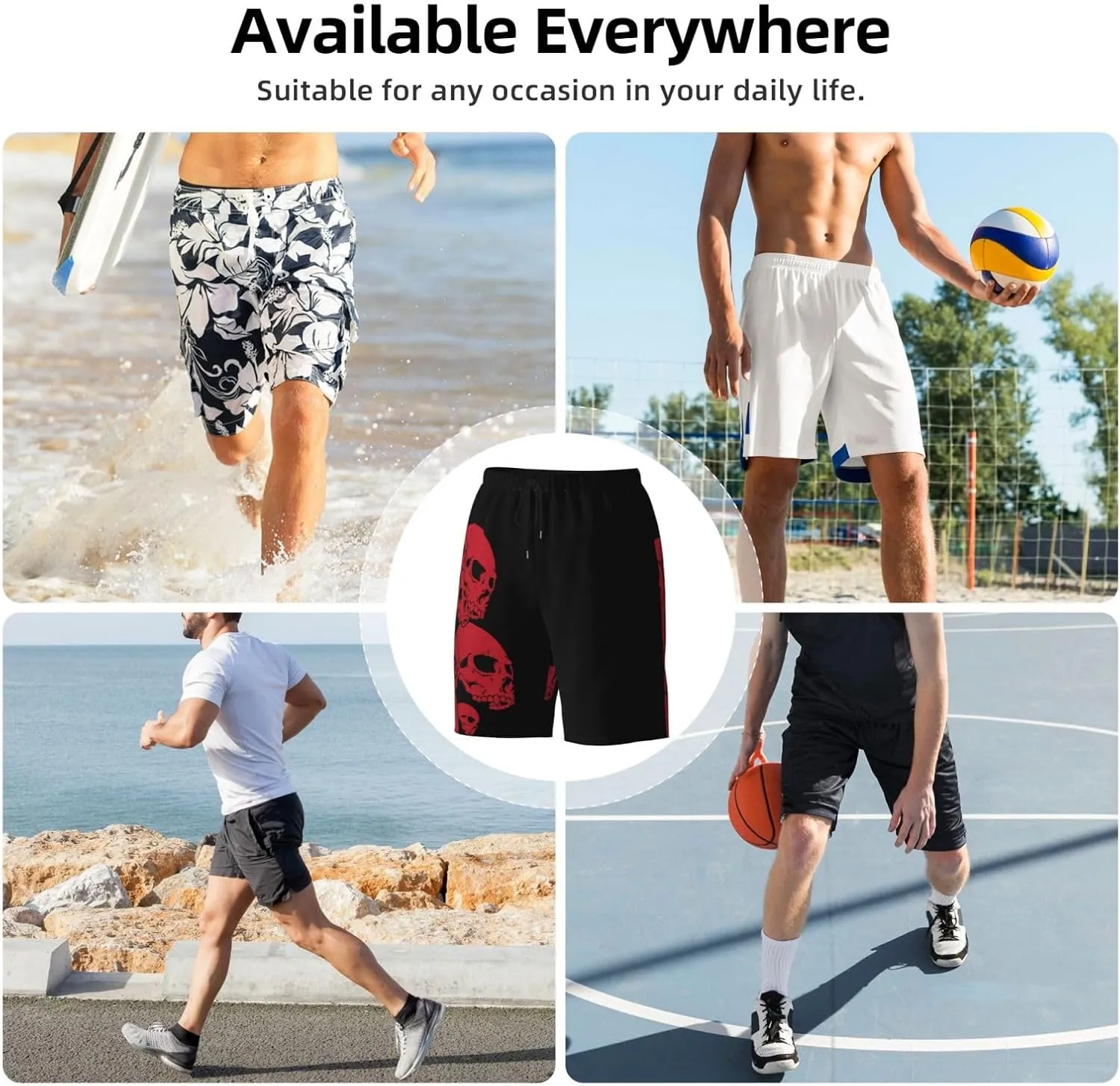 Mens Swim Trunks with Mesh Lining,Quick Dry Swimsuit Board Shorts Beach Pants Swimwear Bathing Suits