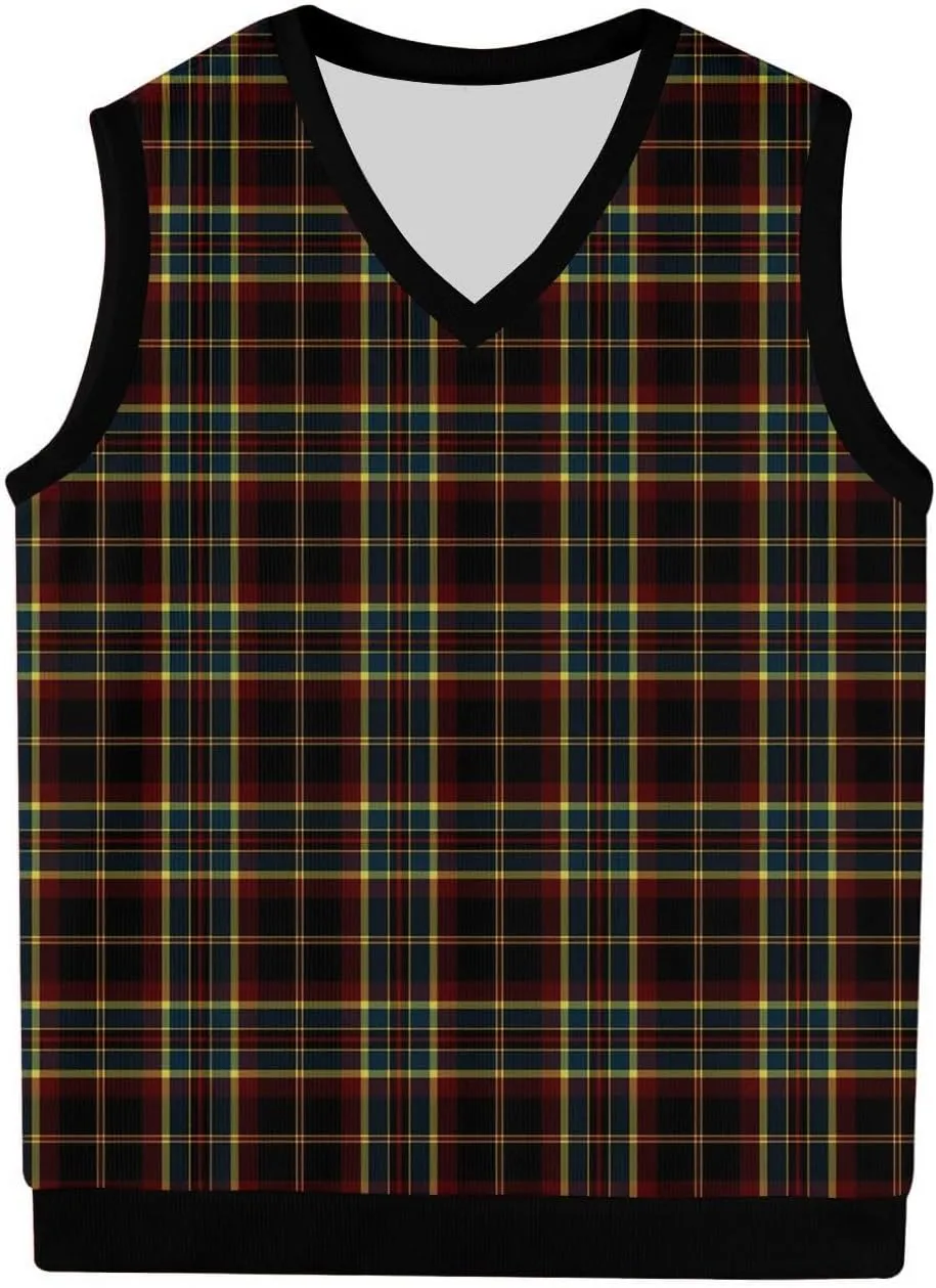 Mens V Neck Sleeveless Knit Pullover Argyle Sweater Vest Casual Business Work Slim Fit Lightweight Tank Tops