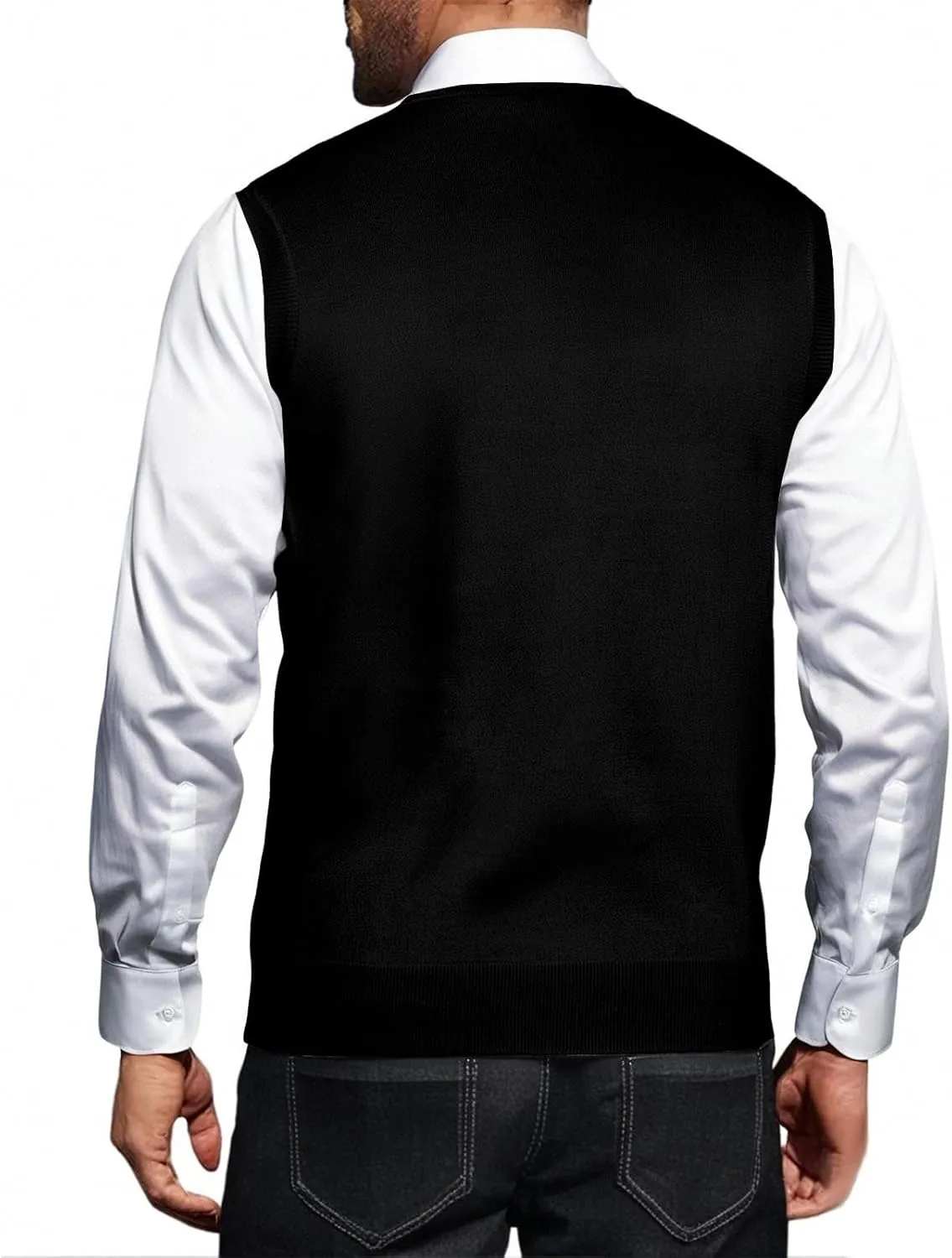 Mens V Neck Sleeveless Knit Pullover Argyle Sweater Vest Casual Business Work Slim Fit Lightweight Tank Tops