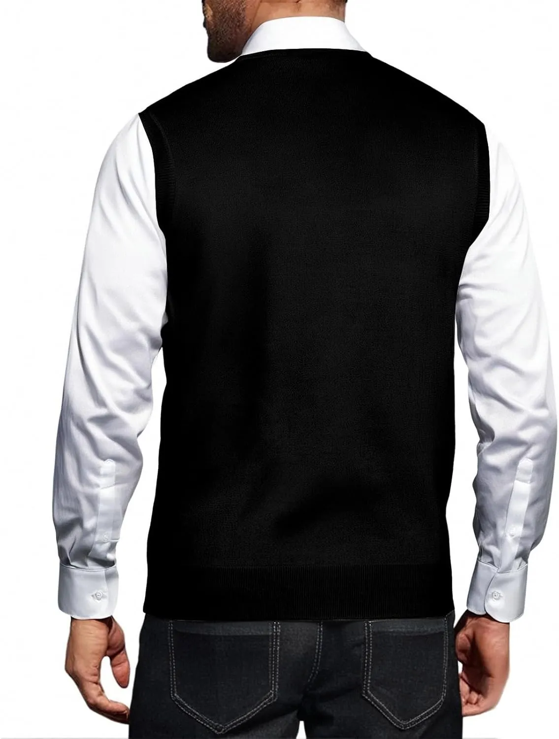 Mens V Neck Sleeveless Knit Pullover Argyle Sweater Vest Casual Business Work Slim Fit Lightweight Tank Tops