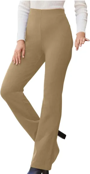 MINzYI Dress Pants Women High Waist Bootcut Office Work Trousers Stretch Comfy Business Casual Flare Suit Pants with Pockets
