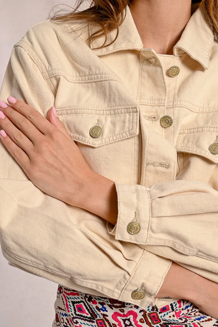 Molly Bracken  Cream Jeans Like Jacket