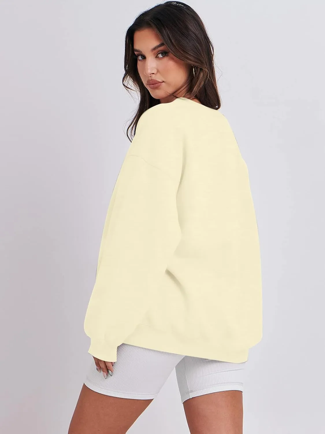 MYHALF Women Mama Oversized Crewneck Sweatshirt: Momma Embroidered Shirt Funny Mom Letter Print Long Sleeve Pullover Tops