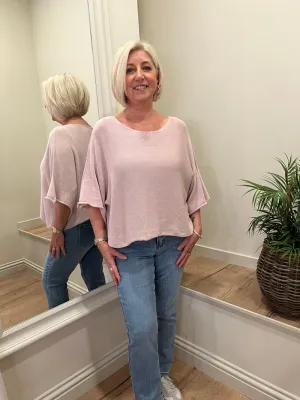 Nina Fine Knit Top Blush Pink