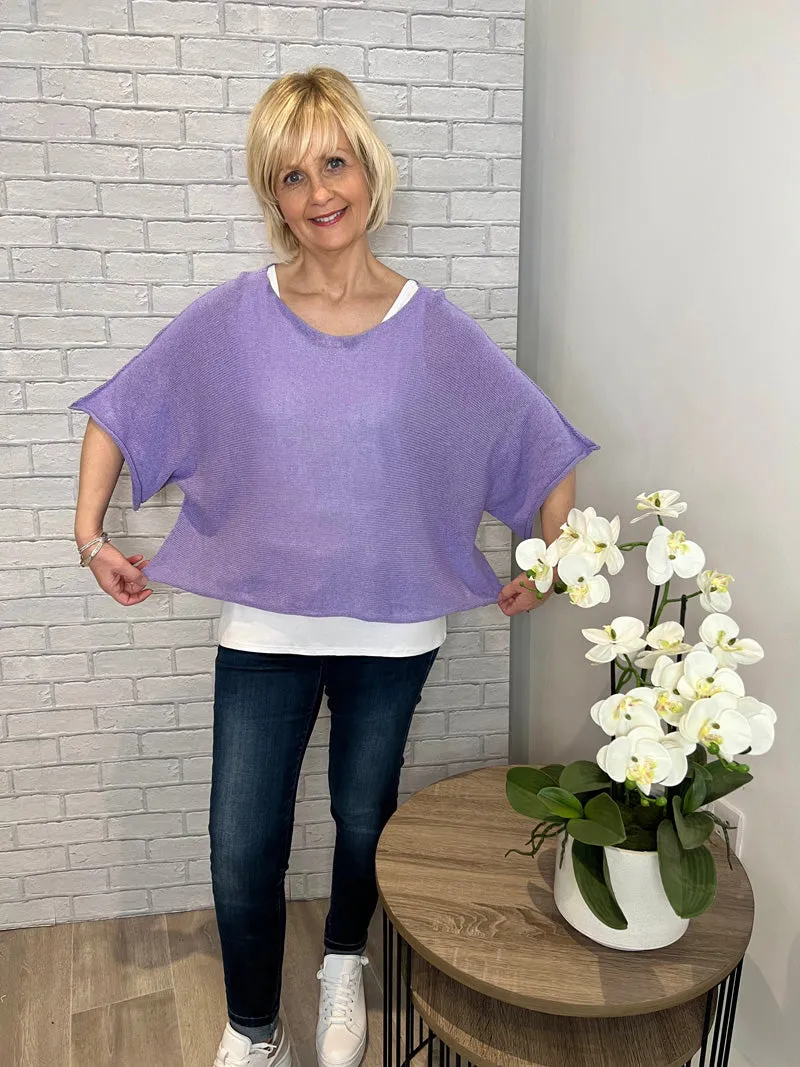 Nina Fine Knit Top Fuchsia Pink