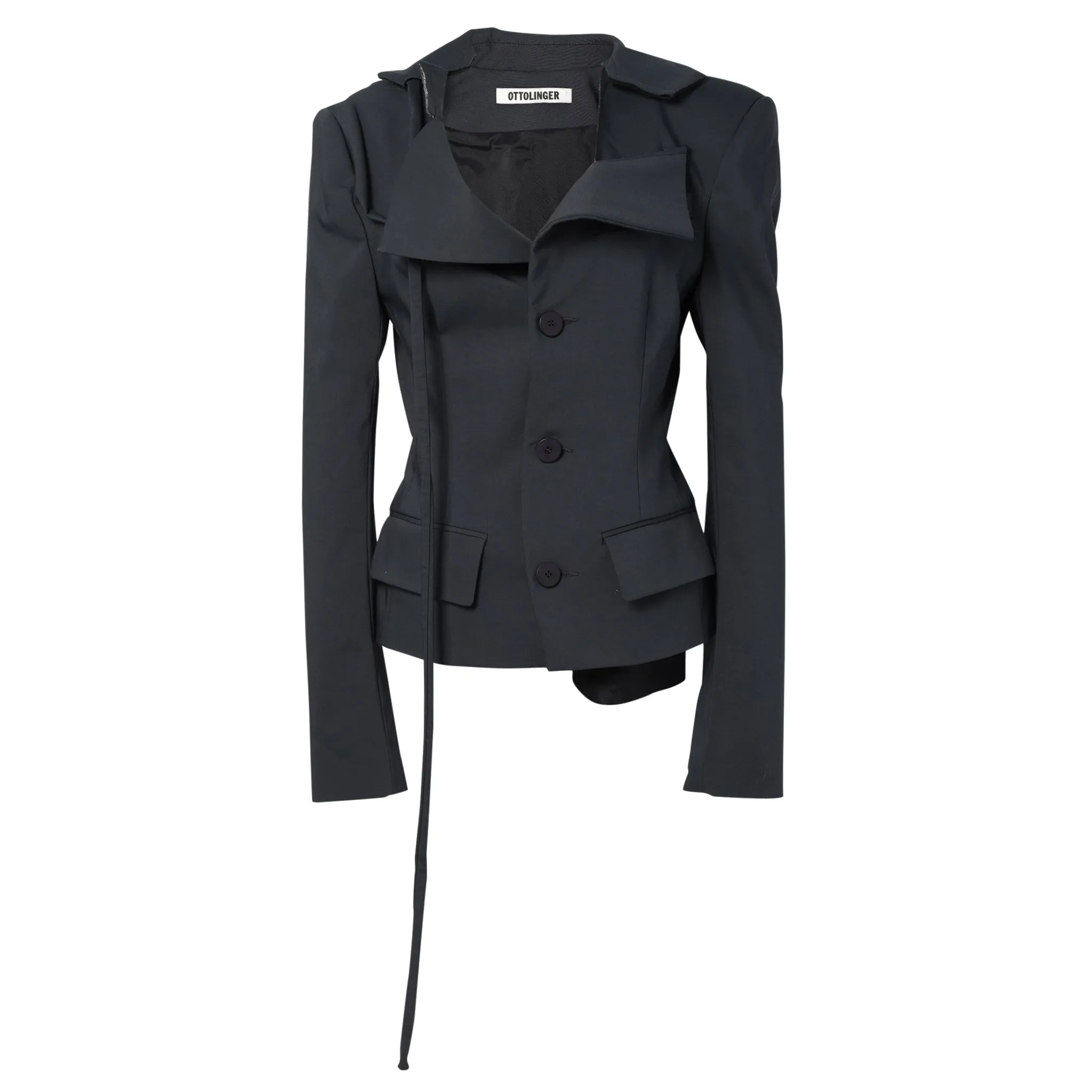 OFF-SHOULDER BLAZER / DARK BLUE