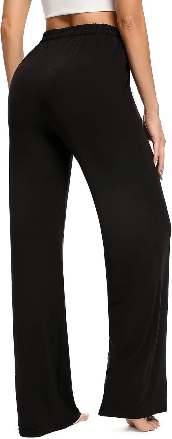OLIKEME Womens Wide Leg Sweatpants High Waisted Drawstring Loose Lounge Pants Comfy Lightweight Workout Pants with Pockets