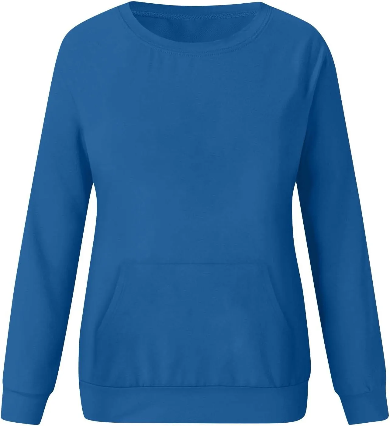 Oversized Sweatshirt for Women Fleece Crewneck Sweatshirts with Pocekt No Hood Casual Comfy Long Sleeve Pullover Tops