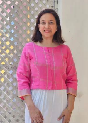 Pink Fulia Cotton Stripes Blouse