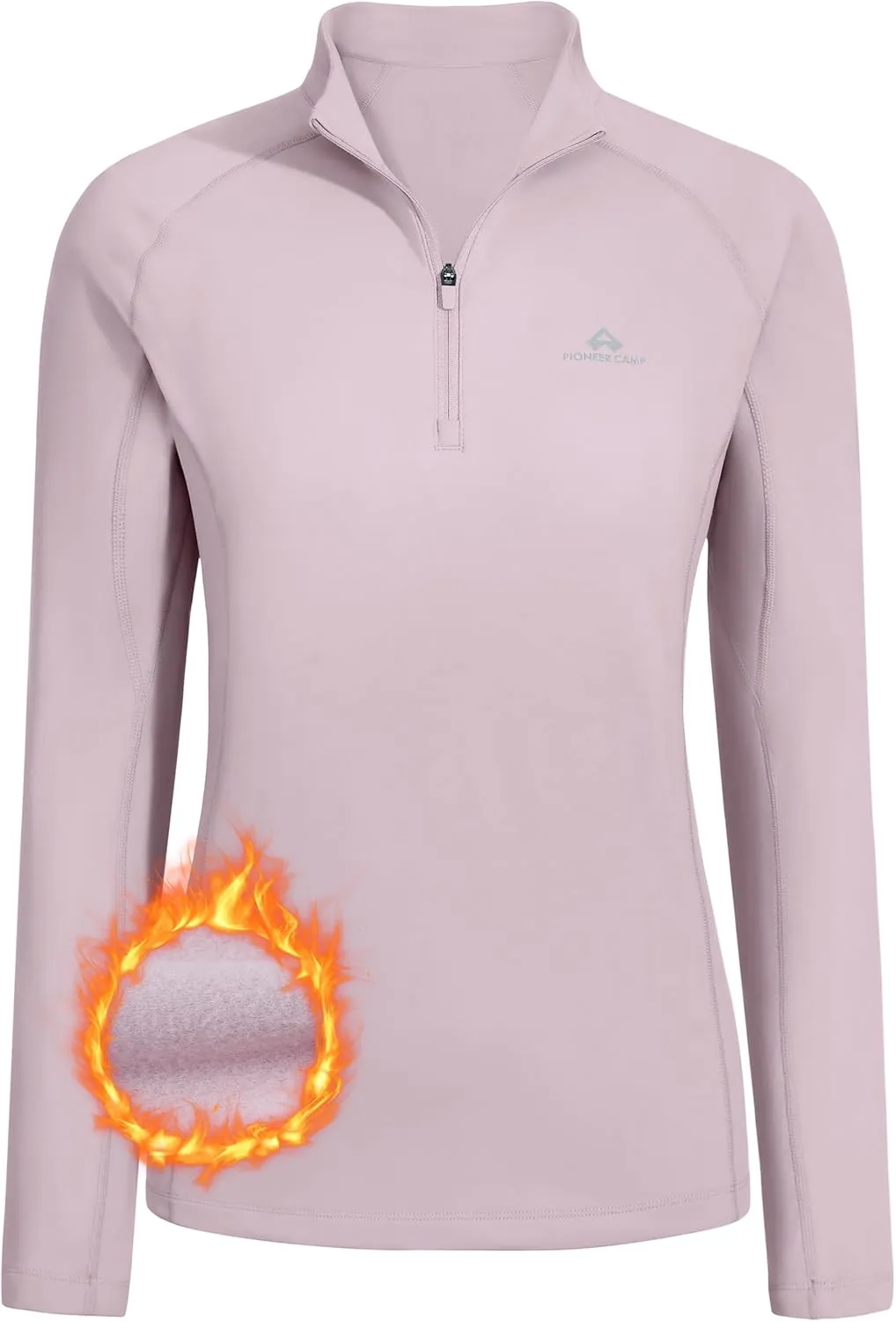 Pioneer Camp Women's Quarter Zip Pullover Long Sleeve Thermal Fleece Lining Lightweight Athletic Tops for Running Golf