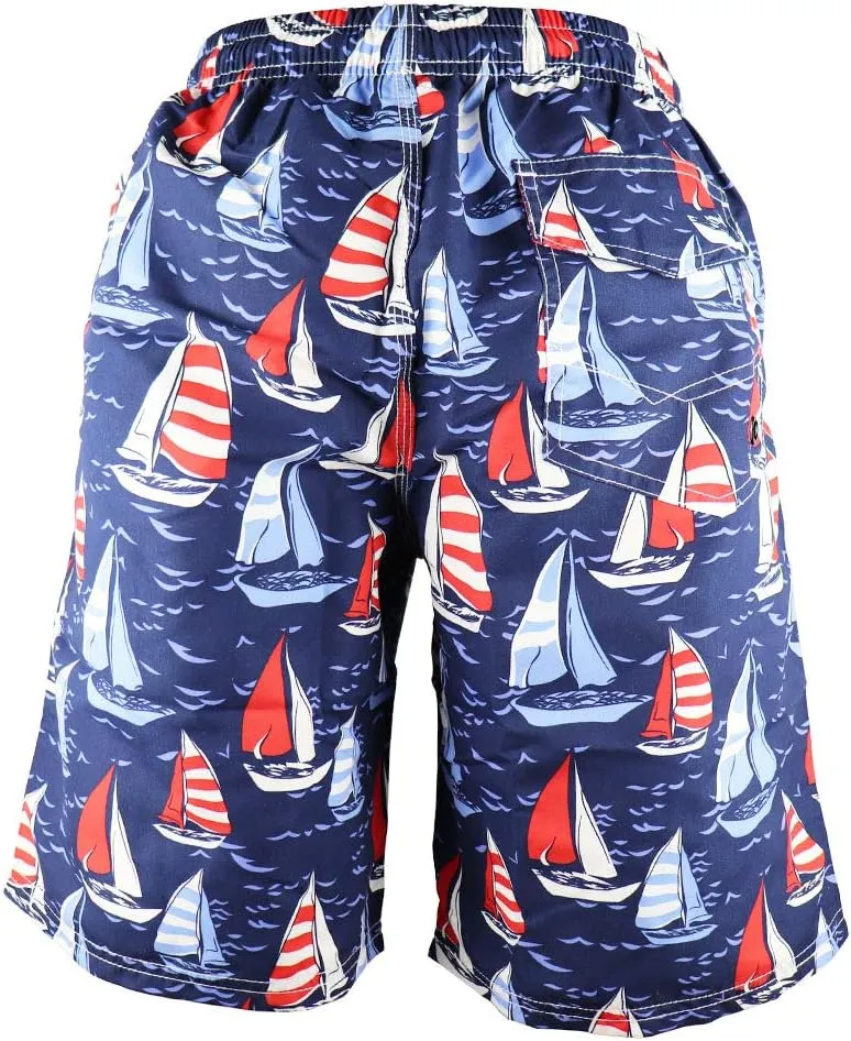 PREFER TO LIFE Men's Board Shorts, Quick Dry Swimwear Beach Holiday Party Bermuda Swim Big Pants 
