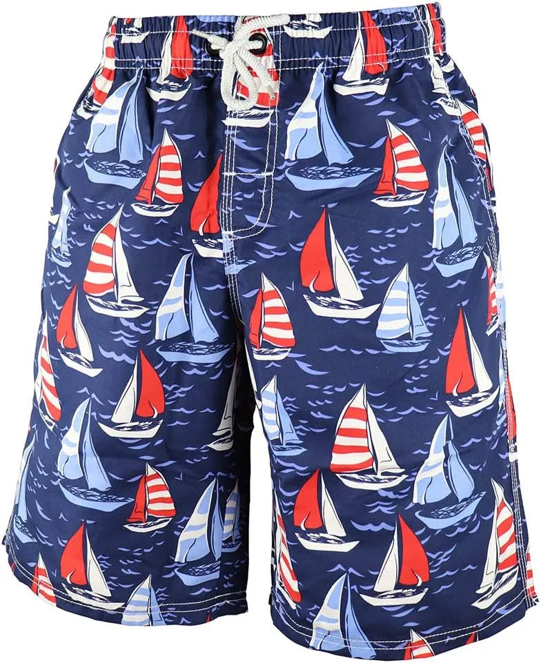 PREFER TO LIFE Men's Board Shorts, Quick Dry Swimwear Beach Holiday Party Bermuda Swim Big Pants 