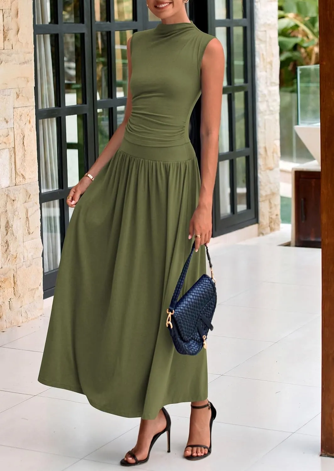 PRETTYGARDEN Women's 2 Piece Skirt Set 2025 Summer Ruched Tank Tops Ruffle Maxi Skirts Wedding Guest Matching Outfits