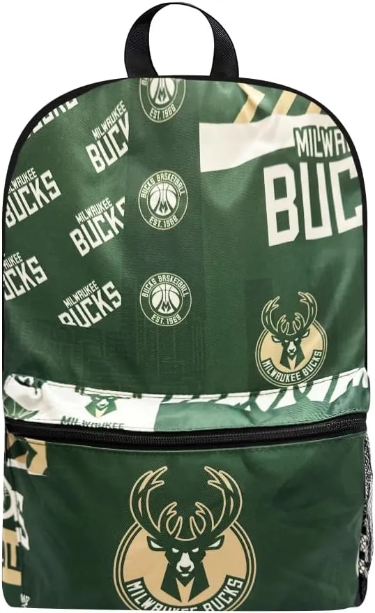 Pro Specialties Group Milwaukee Bucks basketball travel backpack, hiking, gym Backpack durable bag designed for men and women. Ideal for Adults, extra-large & waterproof use for various activities