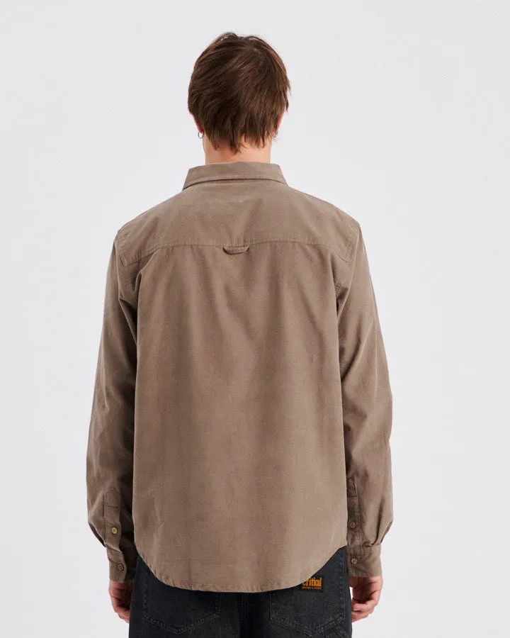 Quantum Ls Cord Shirt - Taupe