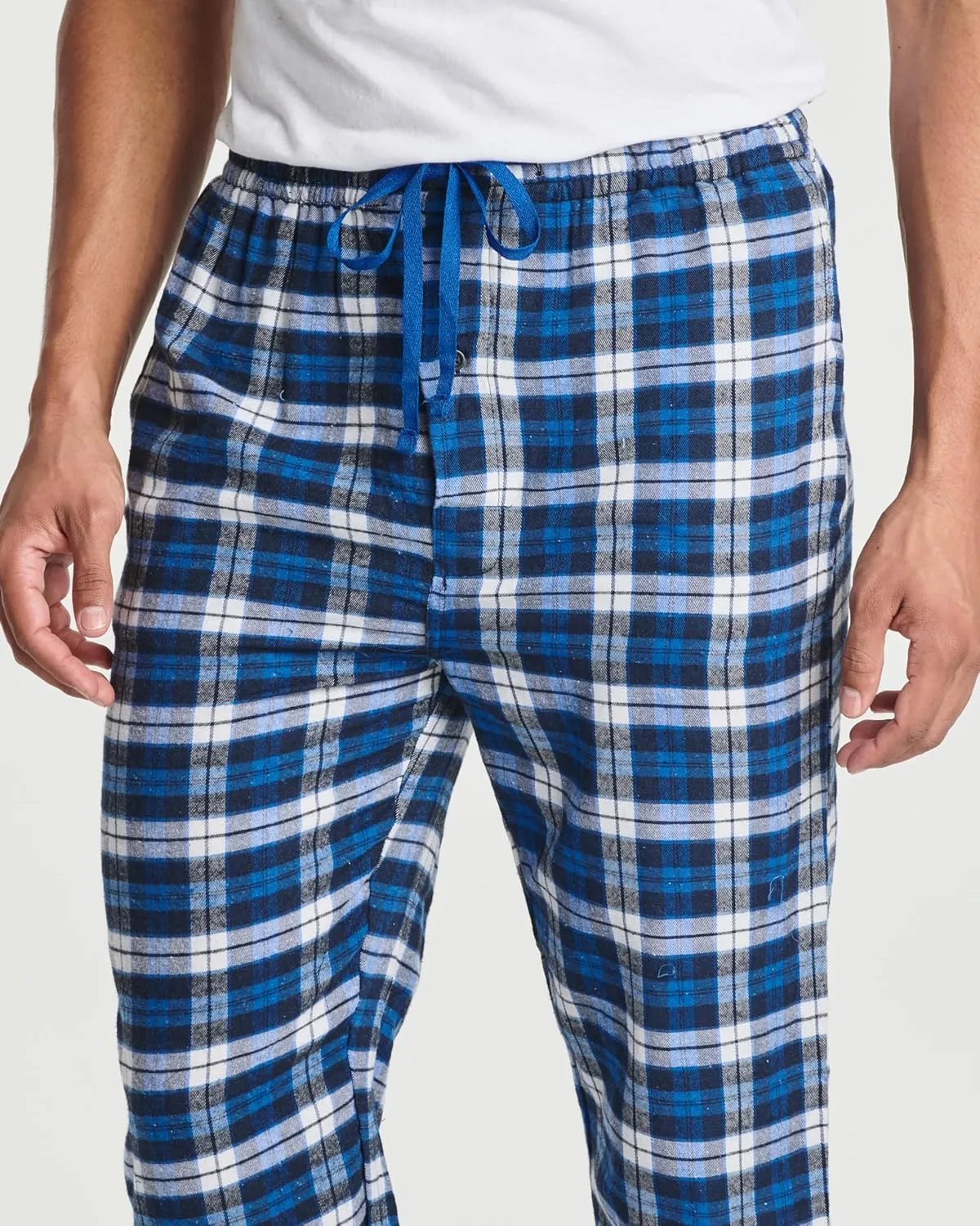 Real Essentials 3 Pack: Men's Pajama Pants - Knit Cotton Flannel Plaid Lounge Bottoms (Available In Big & Tall)