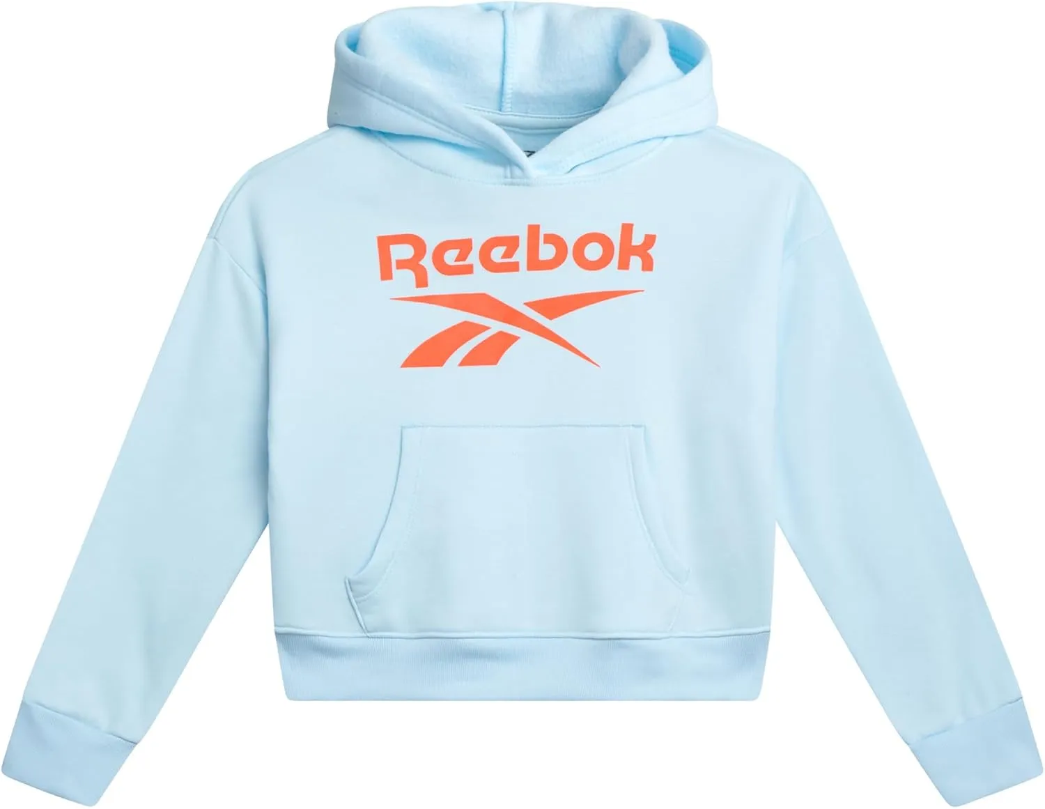 Reebok Girls' Hoodie - Soft Spun Fleece Pullover Sweatshirt with Front Pockets - Athletic Hoodies for Girls (7-12)