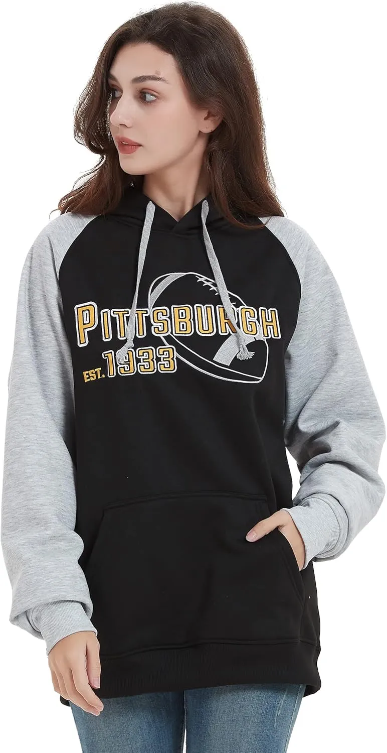 RZUO Men Women Unisex City Classic Football Embroidery Sweatshirt Jersey Apparel Pullover Hoodie