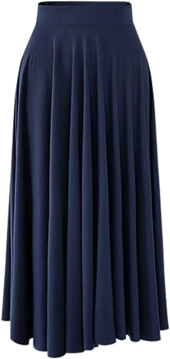 SEMATOMALA Women's High Waist Pleated A-line Plus Size Swing Midi Skirts(M-5XL)