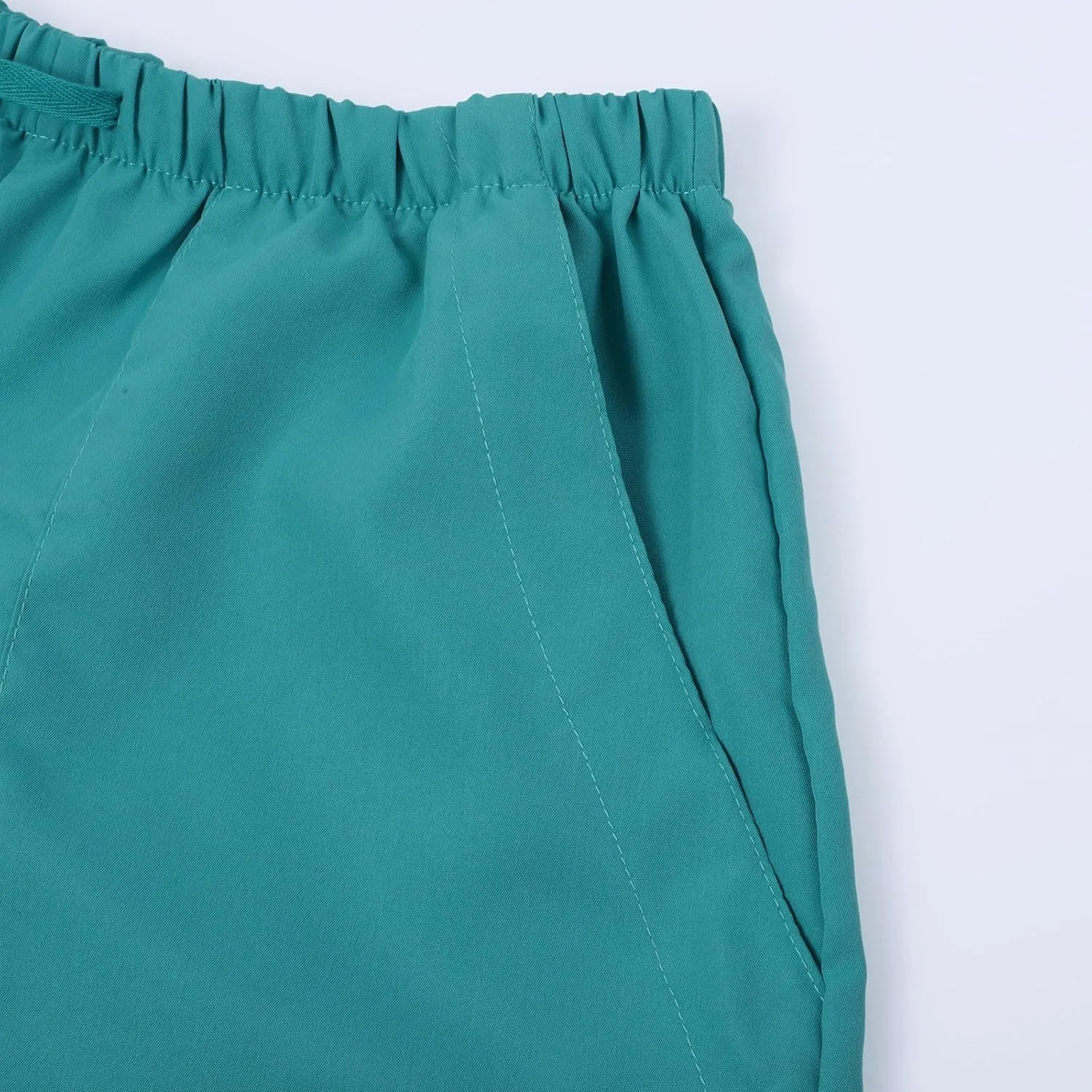 Short Pants Womens Summer Solid Color Causal Comfy Loose Fit Trousers with Pockets Drawstring Straight Leg Lounge Pants