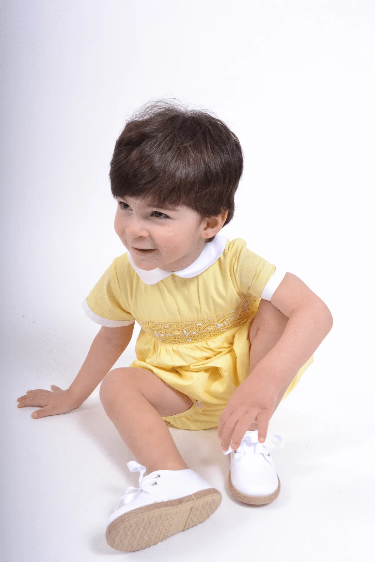 SS23 Kidiwi Matheo Lemon Smocked Romper