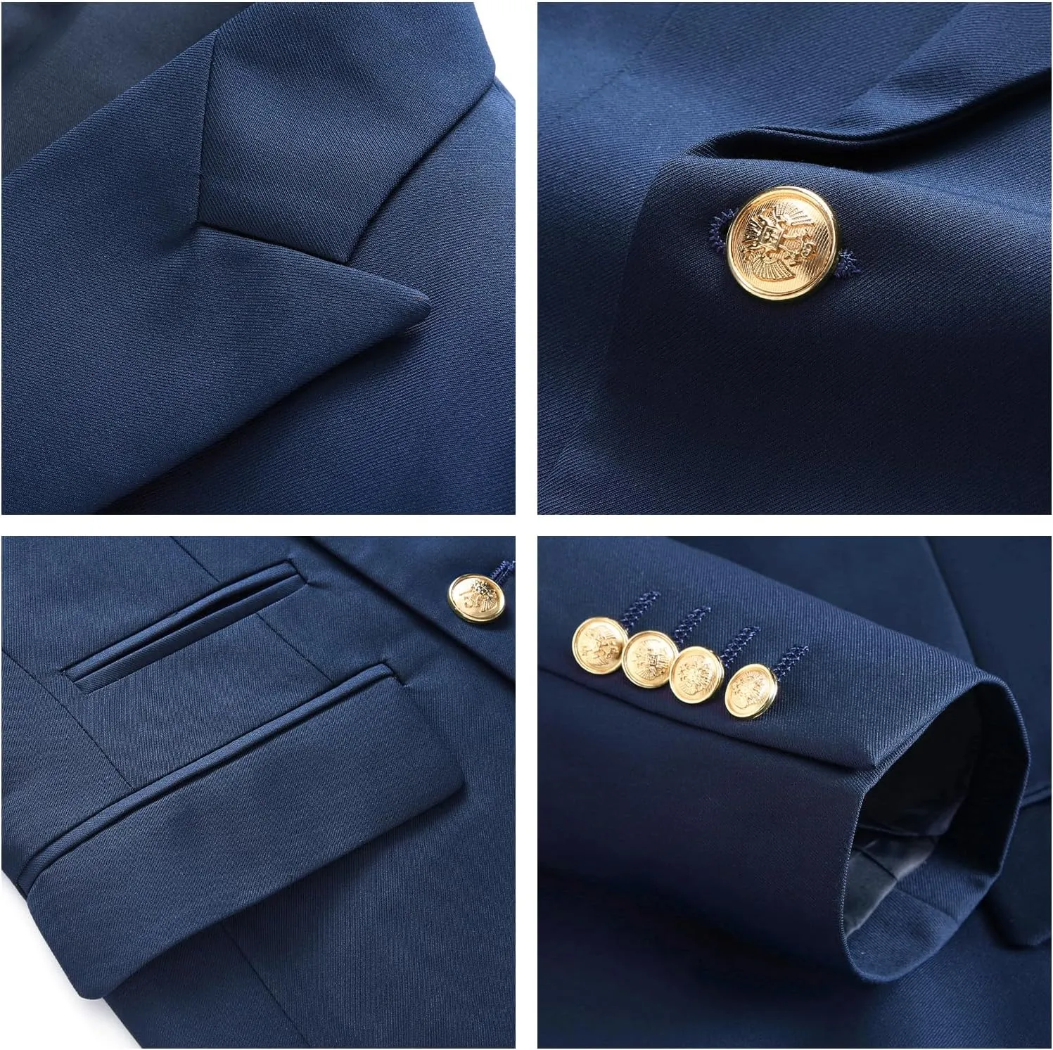 Suit for Men Solid Double Breasted 2 Piece Tuxedo Set Regular Fit Peak Lapels Jacket and Pants