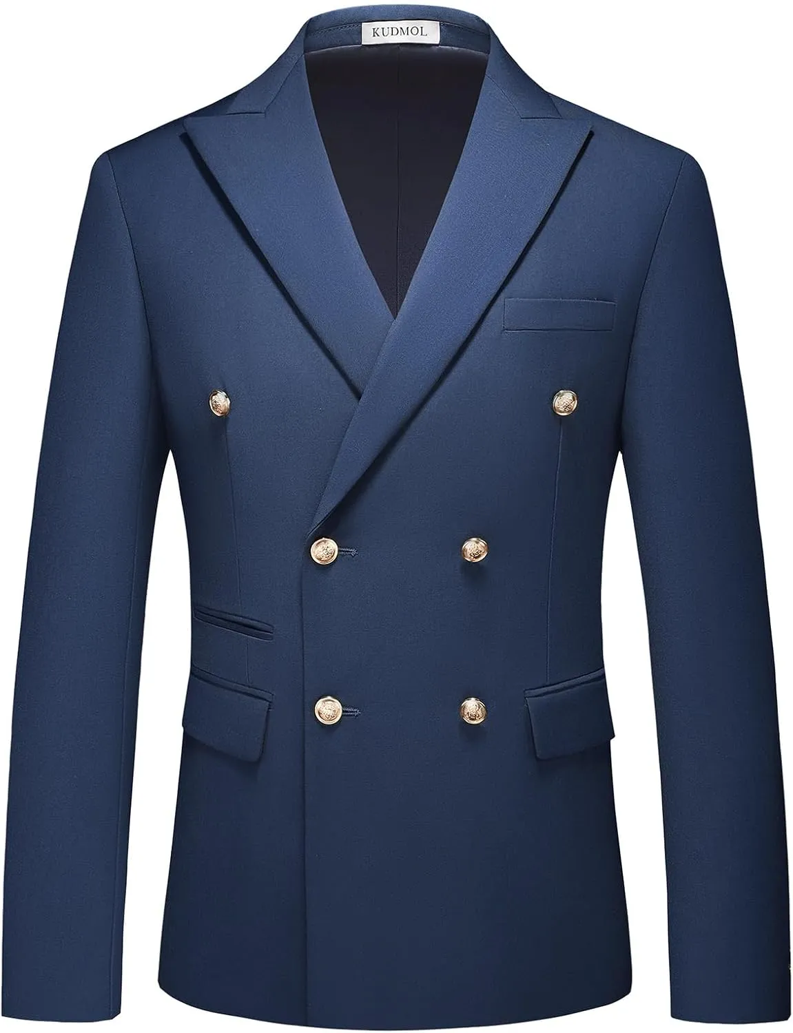 Suit for Men Solid Double Breasted 2 Piece Tuxedo Set Regular Fit Peak Lapels Jacket and Pants